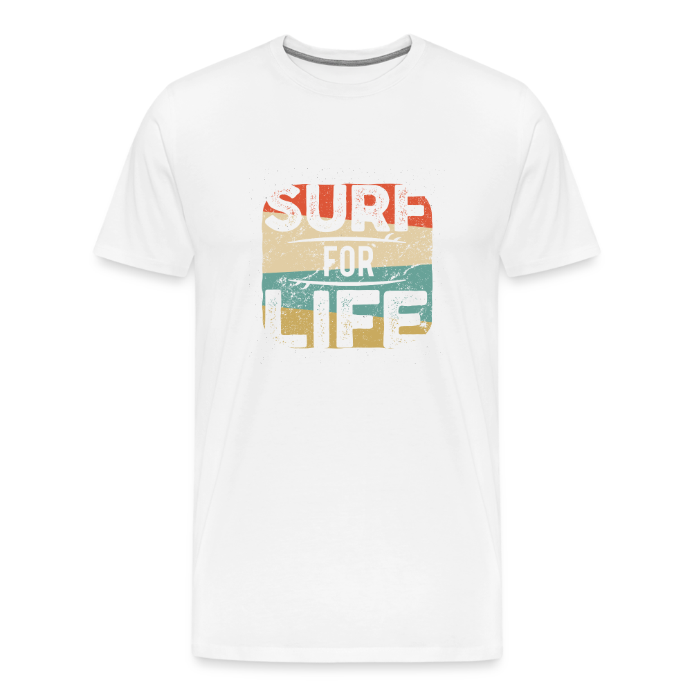 Männer Premium T-Shirt SURF - weiß