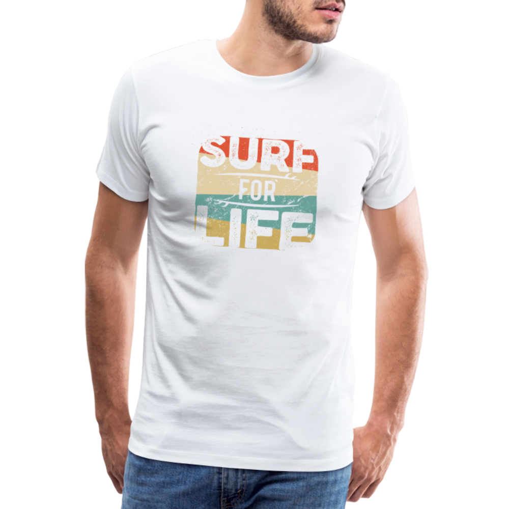 Männer Premium T-Shirt SURF - weiß