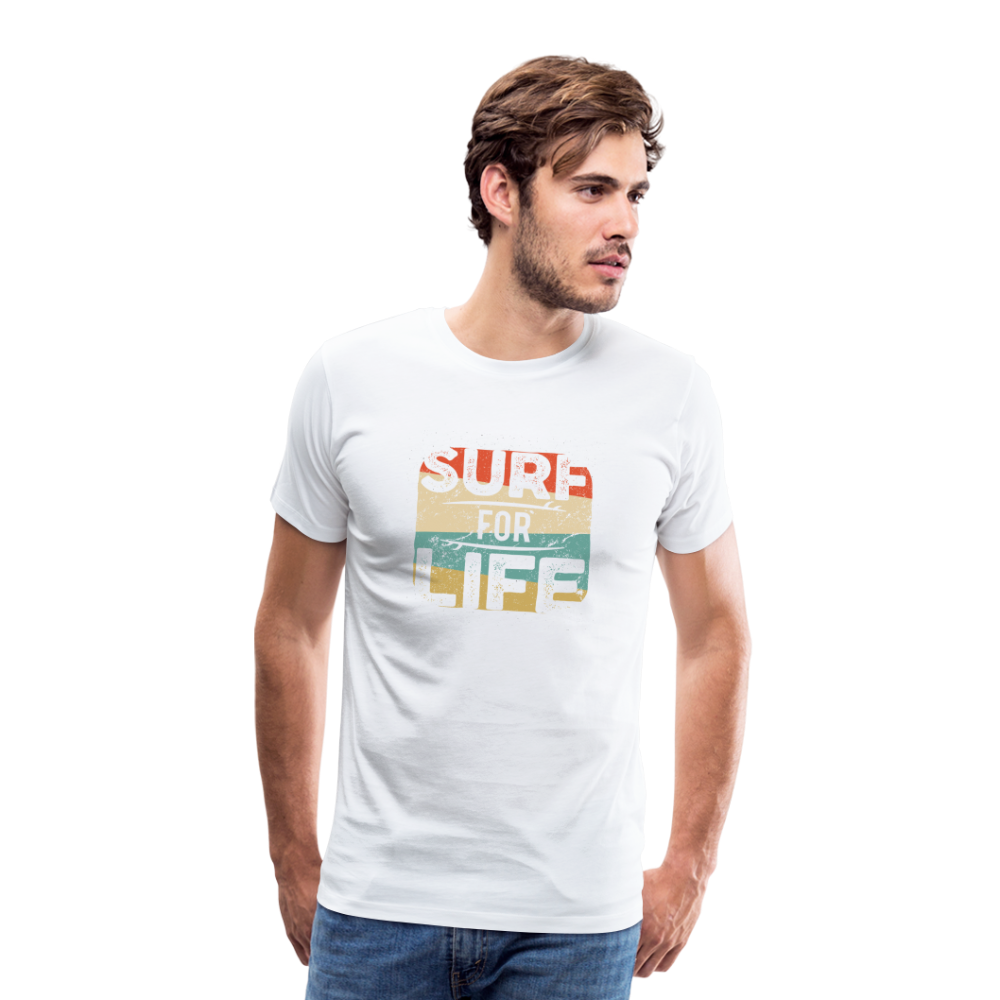 Männer Premium T-Shirt SURF - weiß