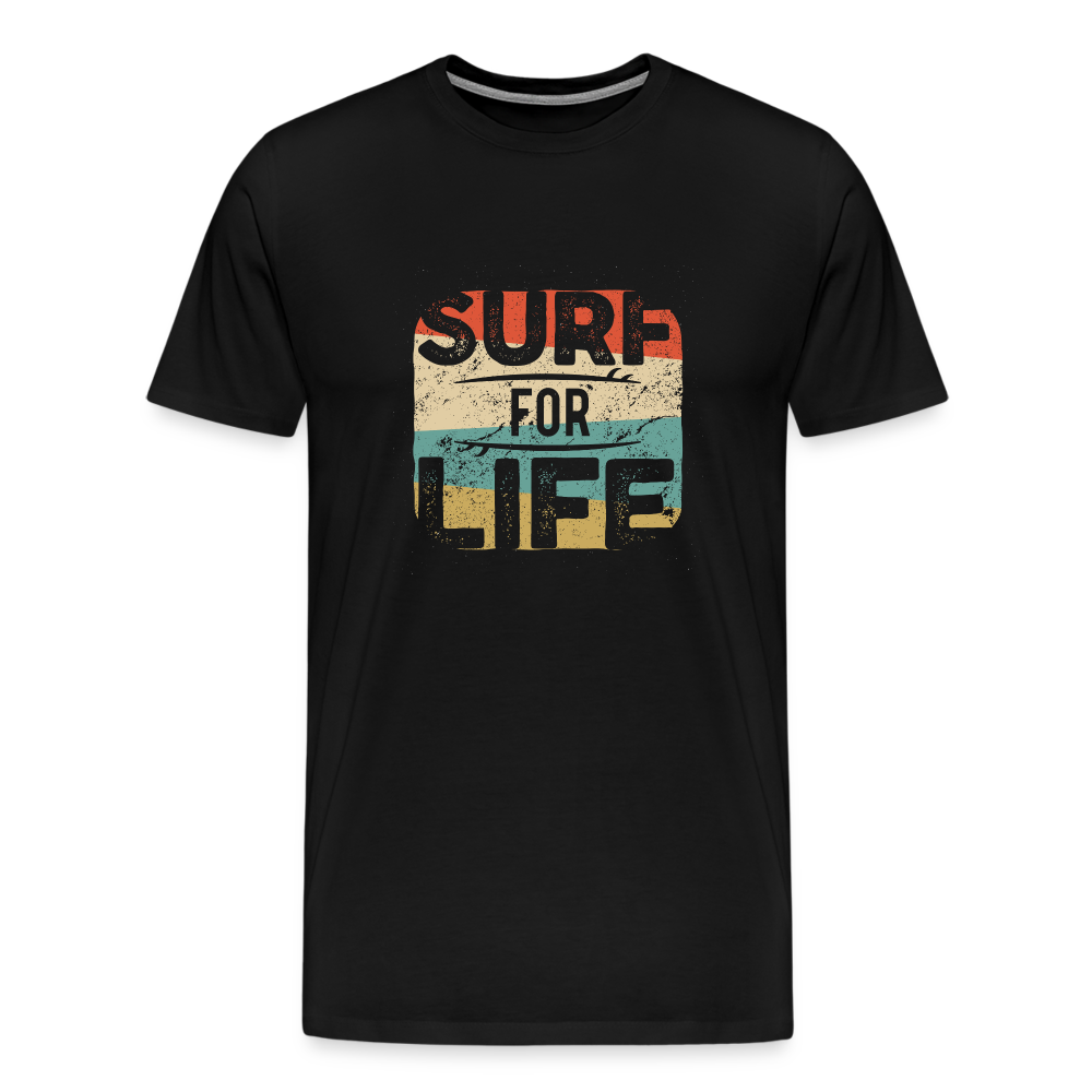 Männer Premium T-Shirt SURF - Schwarz