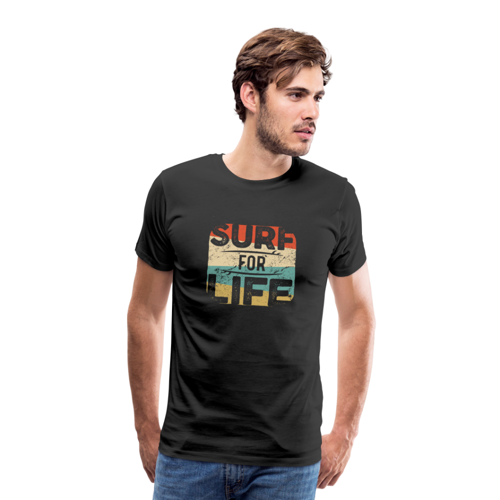 Männer Premium T-Shirt SURF - Schwarz