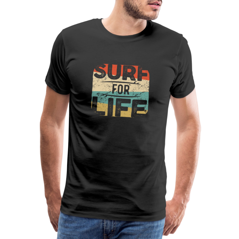 Männer Premium T-Shirt SURF - Schwarz