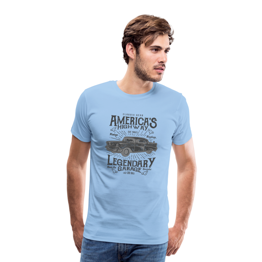 Männer Premium T-Shirt AMERICAS LEGENDARY CAR - Sky