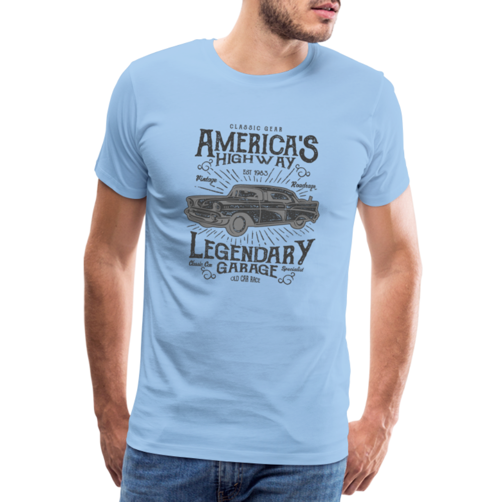 Männer Premium T-Shirt AMERICAS LEGENDARY CAR - Sky