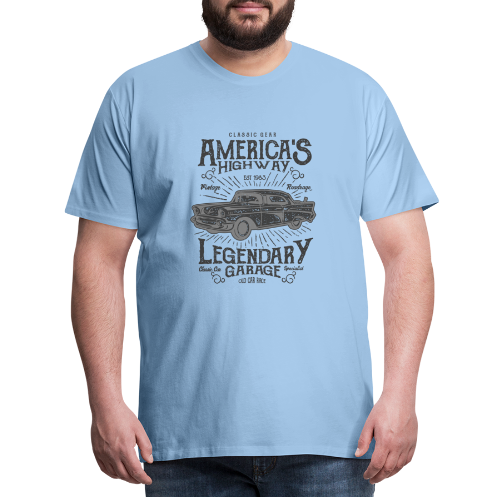 Männer Premium T-Shirt AMERICAS LEGENDARY CAR - Sky