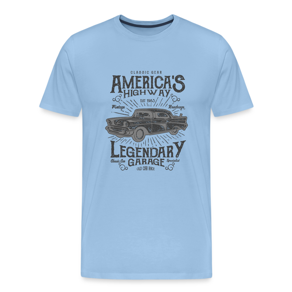 Männer Premium T-Shirt AMERICAS LEGENDARY CAR - Sky