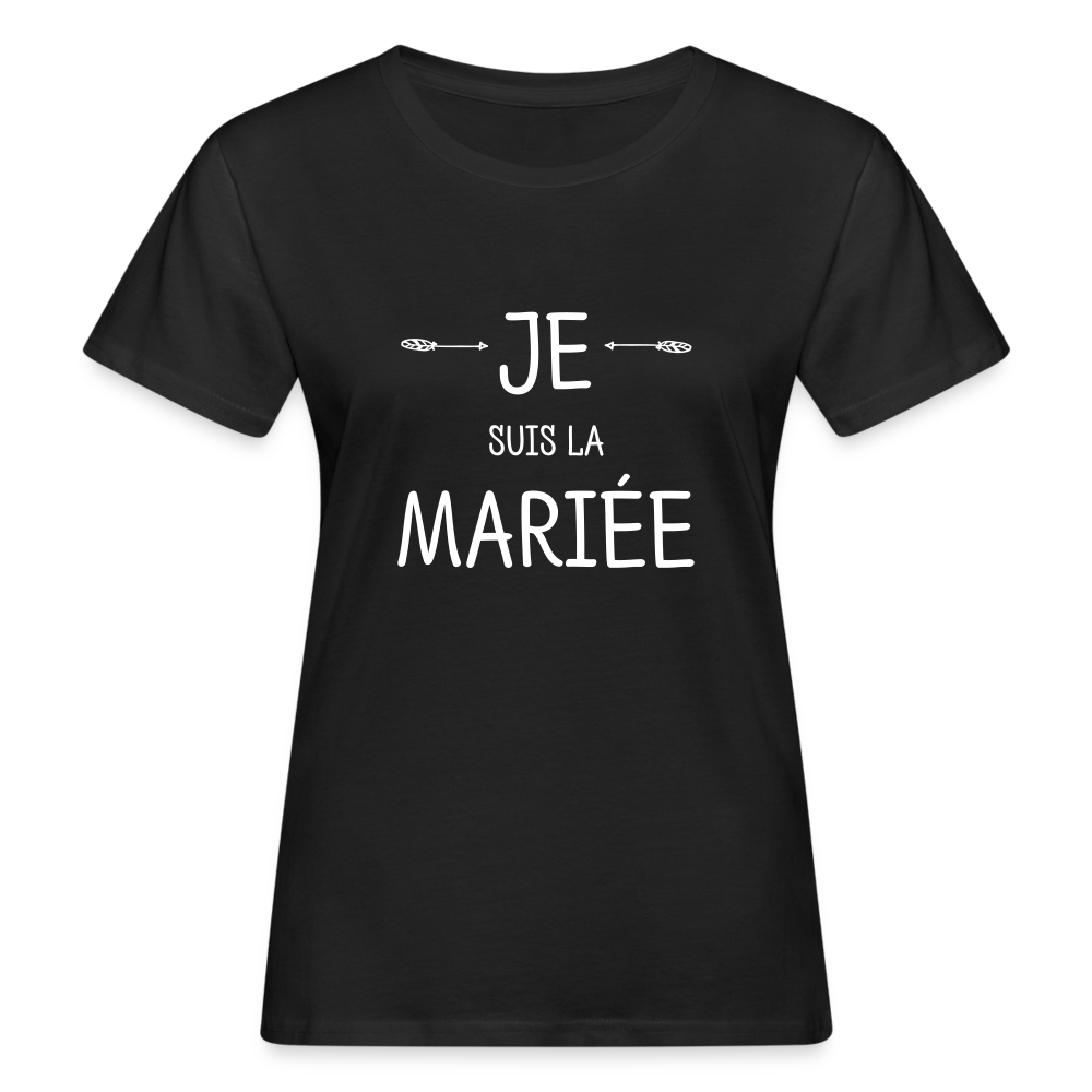 Frauen Bio-T-Shirt JE SUIS MARIEE - Schwarz