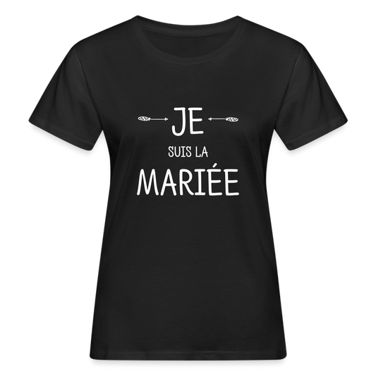 Frauen Bio-T-Shirt JE SUIS MARIEE - Schwarz