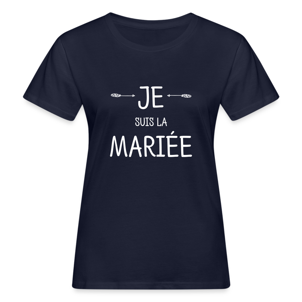 Frauen Bio-T-Shirt JE SUIS MARIEE - Navy