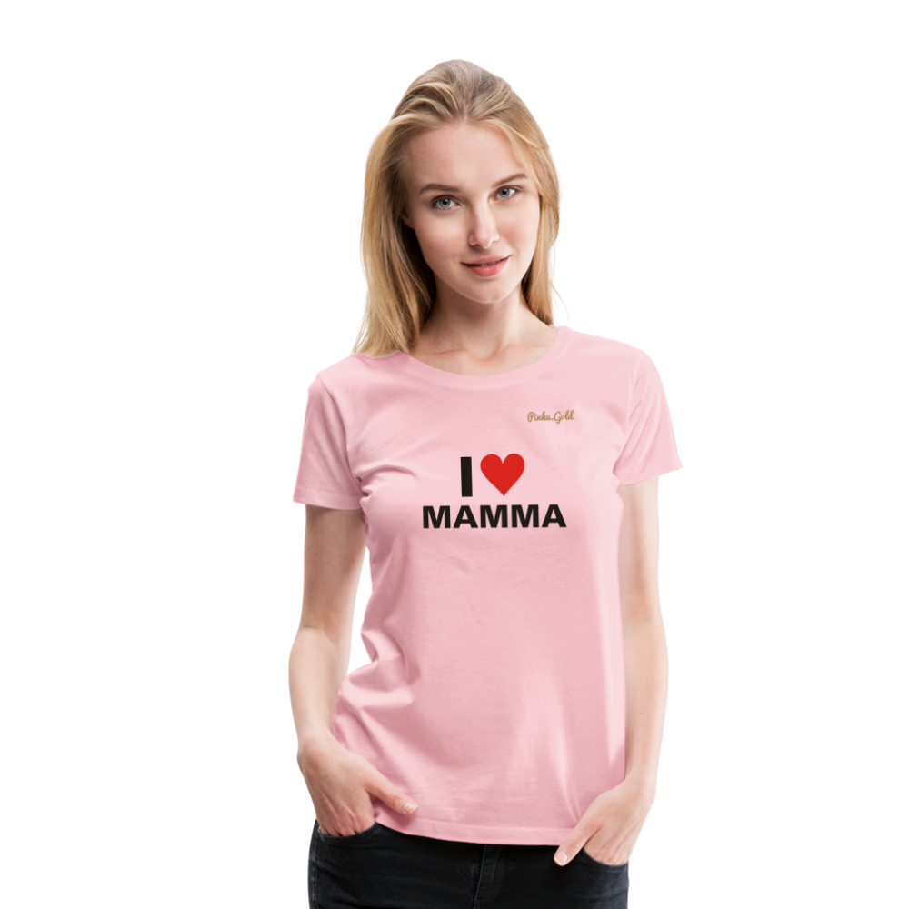 Frauen Premium T-Shirt I LOVE MAMA - Hellrosa