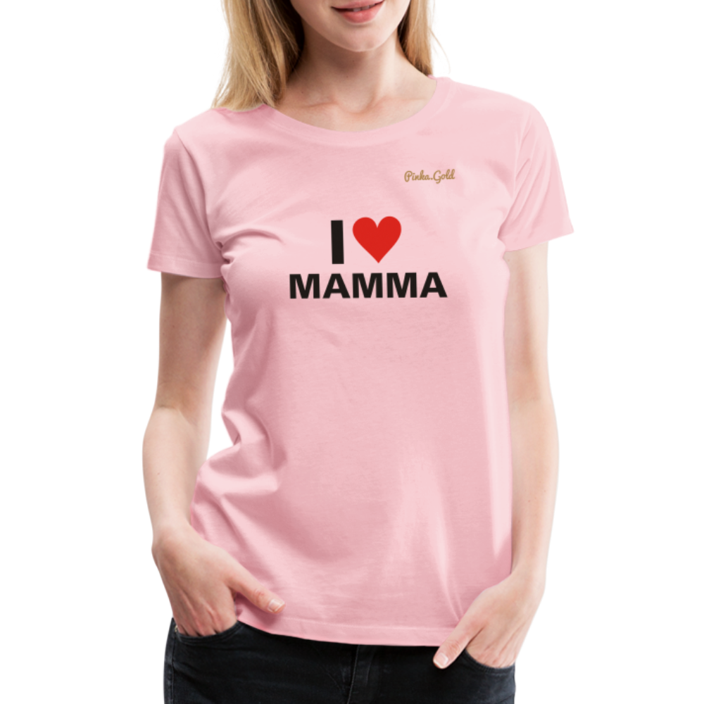 Frauen Premium T-Shirt I LOVE MAMA - Hellrosa