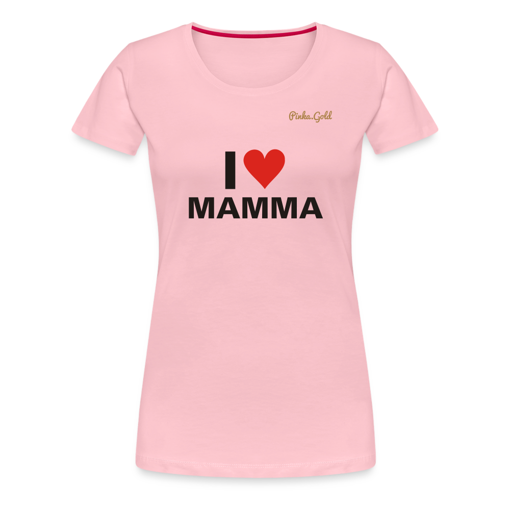 Frauen Premium T-Shirt I LOVE MAMA - Hellrosa