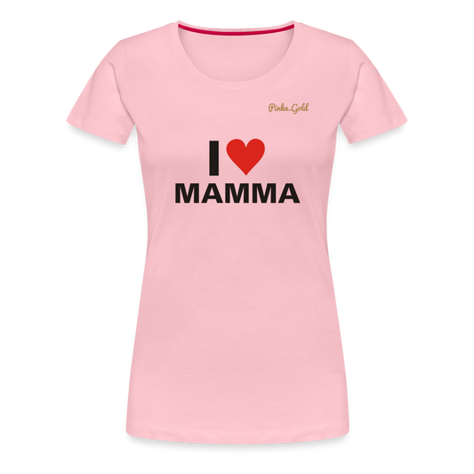 Frauen Premium T-Shirt I LOVE MAMA - Hellrosa