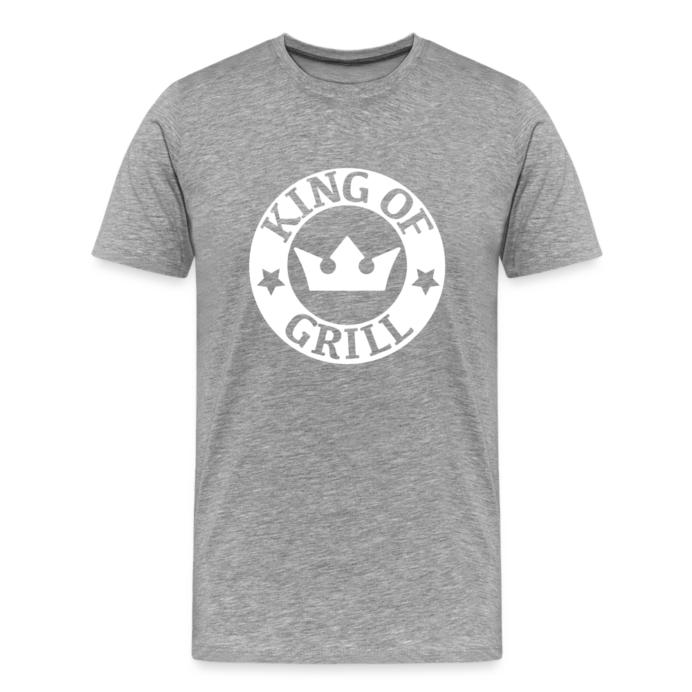 Männer Premium T-Shirt KING OF GRILL - Grau meliert