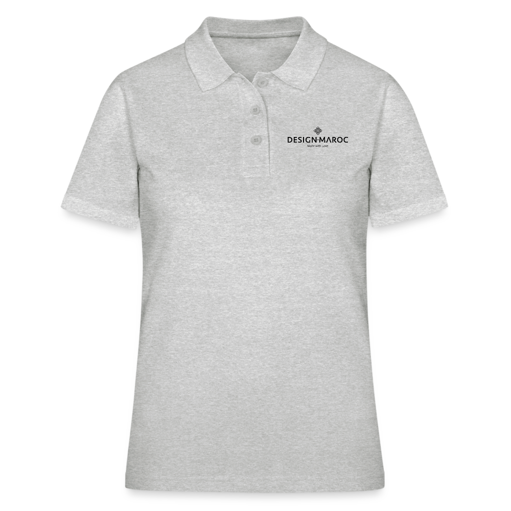 Frauen Polo Shirt DESIGN·MAROC - Grau meliert