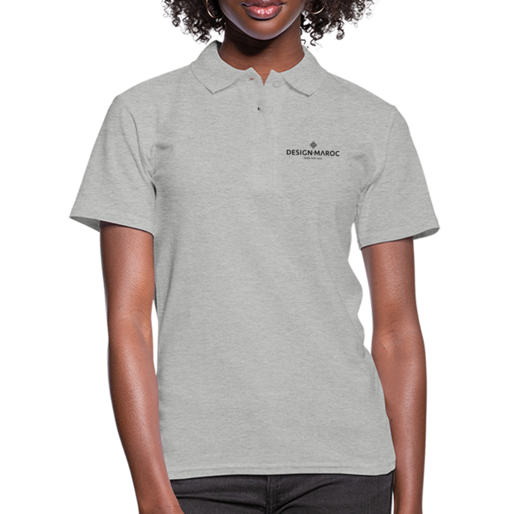 Frauen Polo Shirt DESIGN·MAROC - Grau meliert