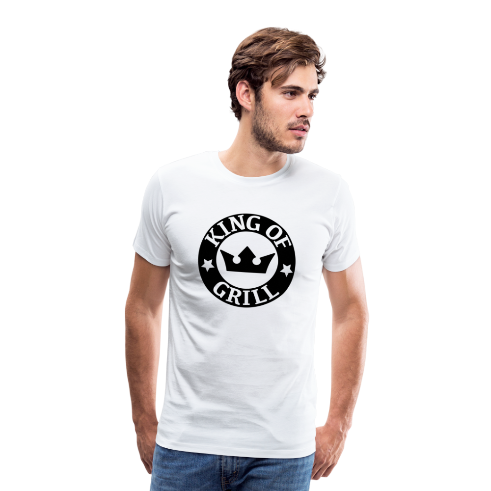 Männer Premium T-Shirt KING OF GRILL - weiß