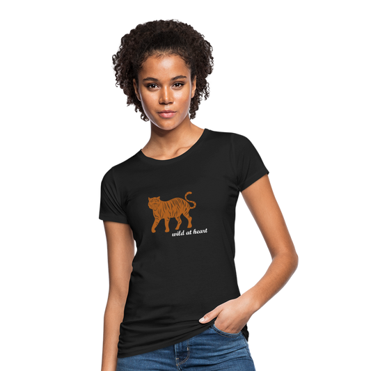 Frauen Bio-T-Shirt Topical Tiger - Schwarz