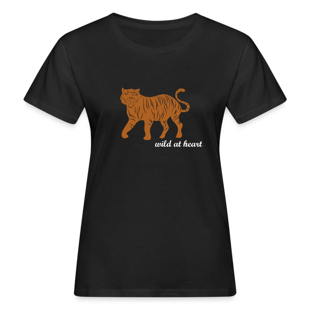 Frauen Bio-T-Shirt Topical Tiger - Schwarz