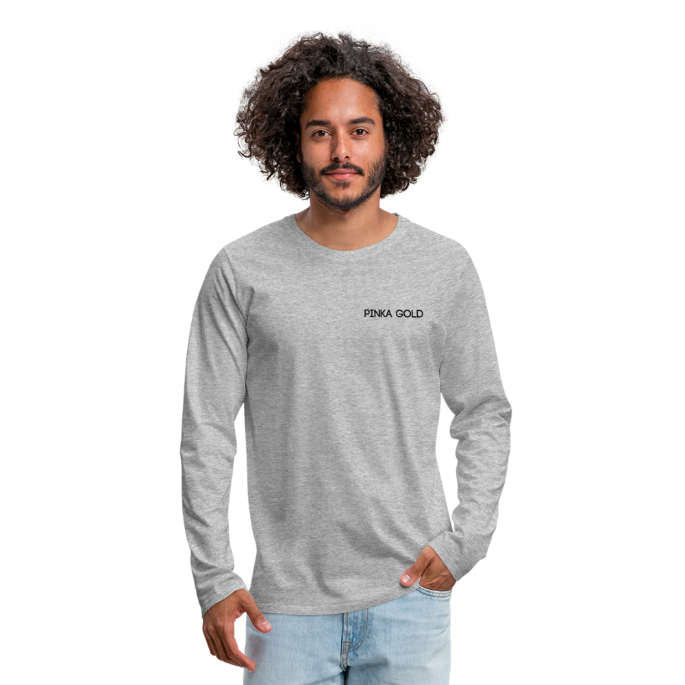 Männer Premium Langarmshirt - Grau meliert