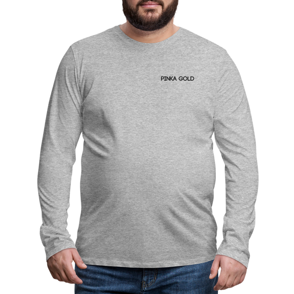 Männer Premium Langarmshirt - Grau meliert