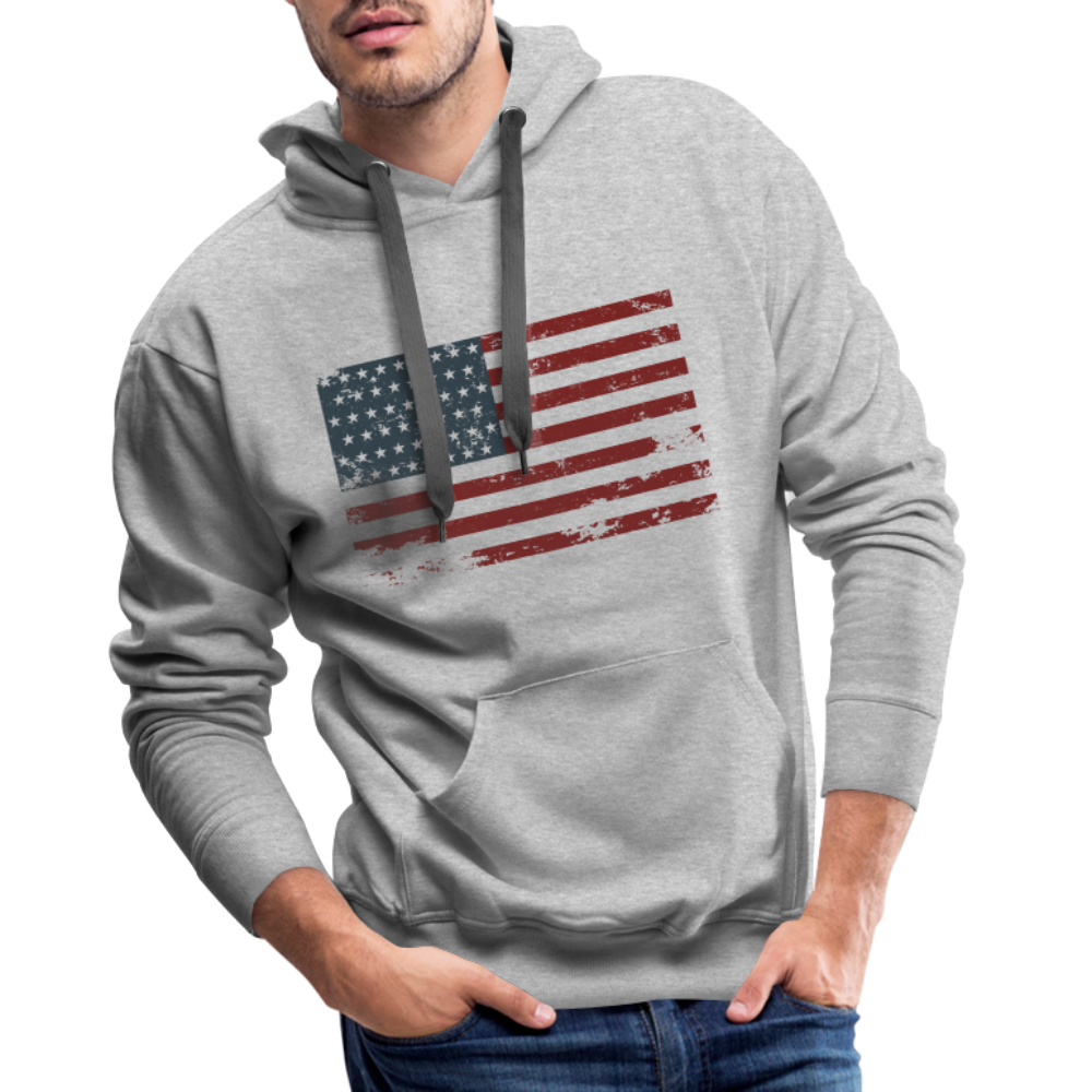 Men’s Premium Hoodie USA FLAG - Grau meliert