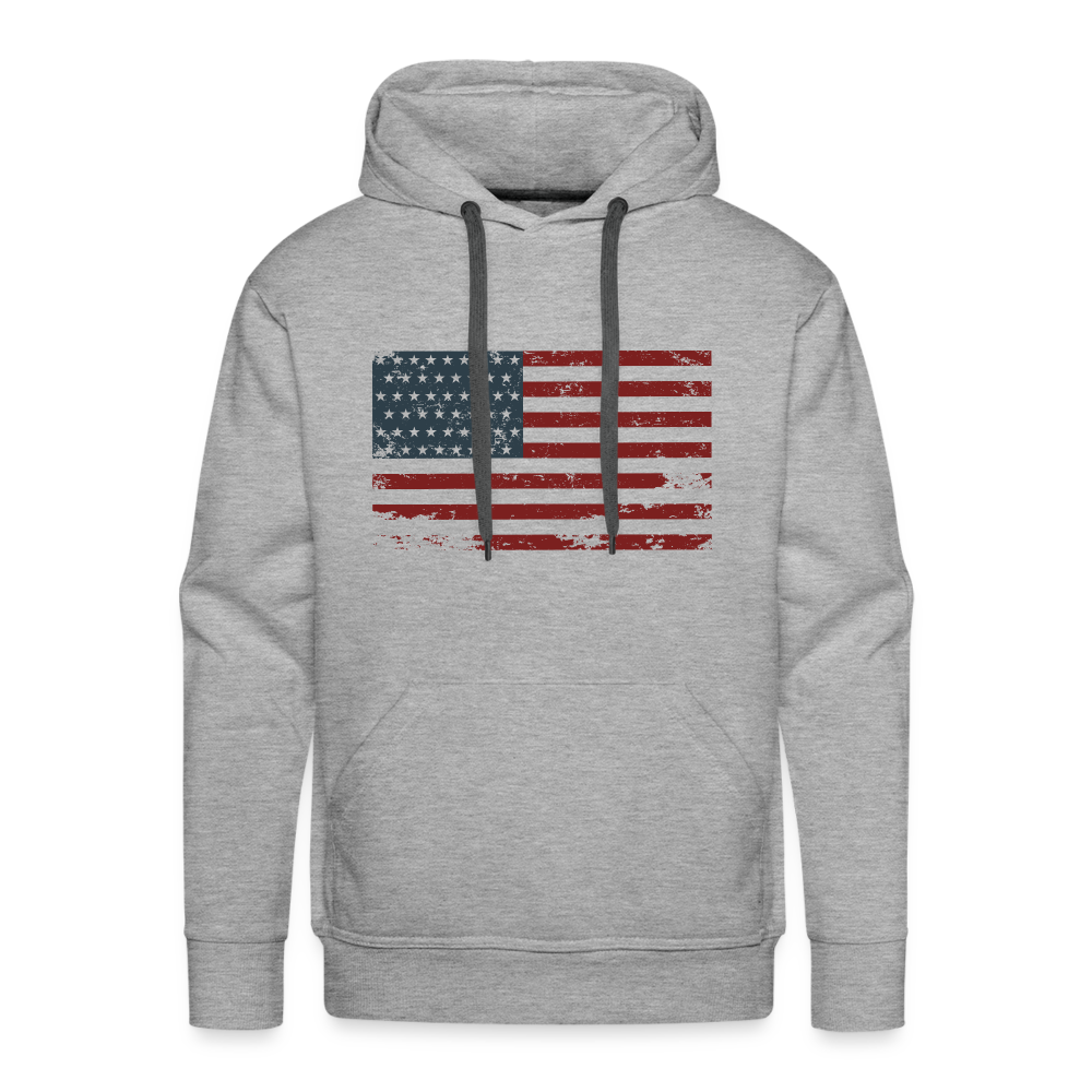 Men’s Premium Hoodie USA FLAG - Grau meliert