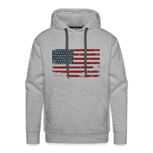 Men’s Premium Hoodie USA FLAG - Grau meliert