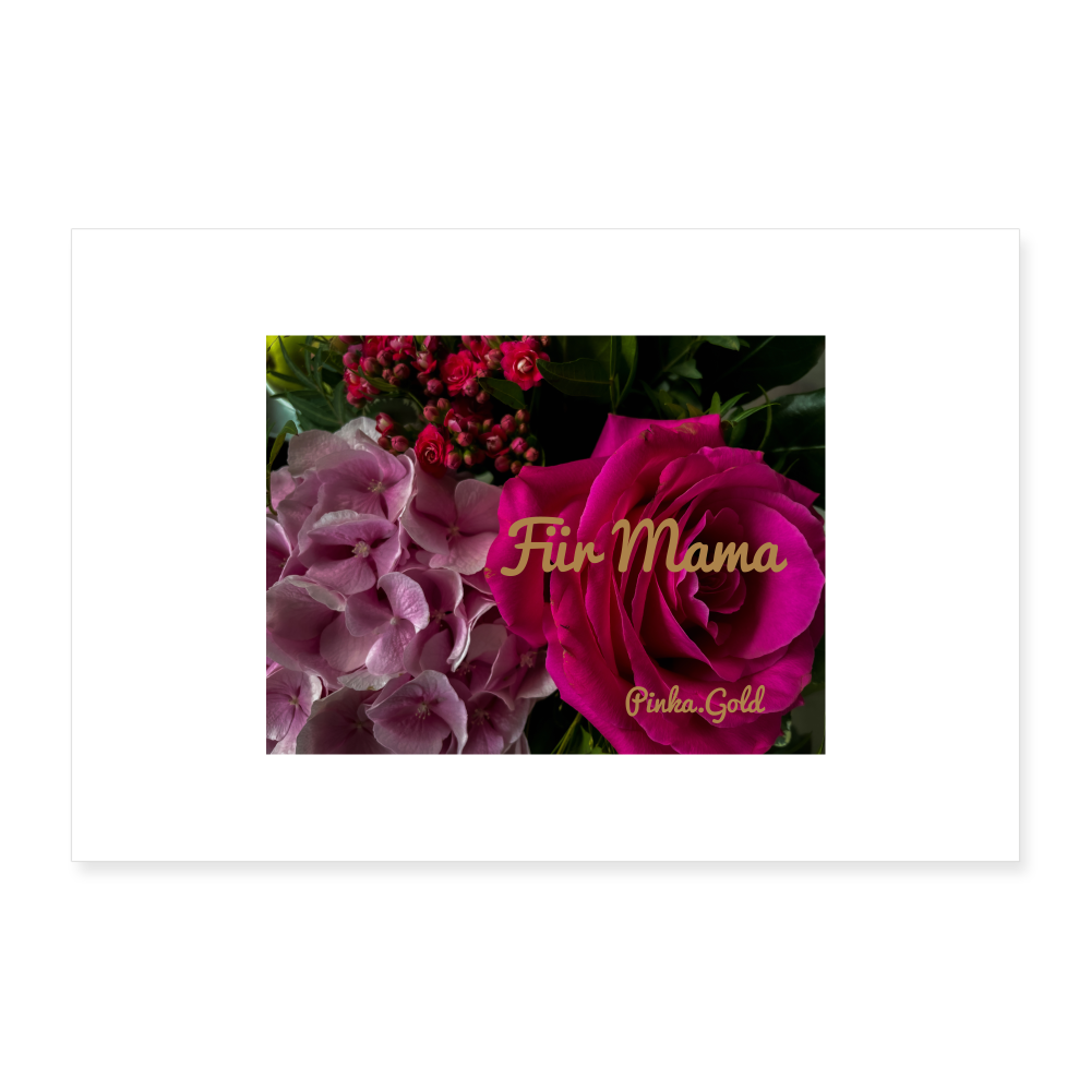 Poster 30x20 cm Roses Für Mama - weiß