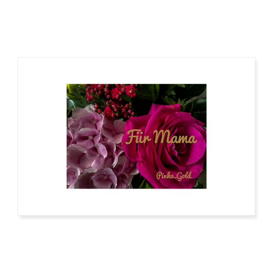 Poster 30x20 cm Roses Für Mama - weiß